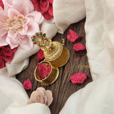 Vriksham Brass Matte Lakshmi Kumkum Box-RG195